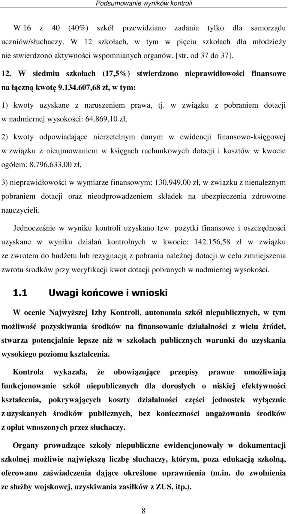 w wiąku pobraniem dotacji w nadmiernej wysokości: 64.