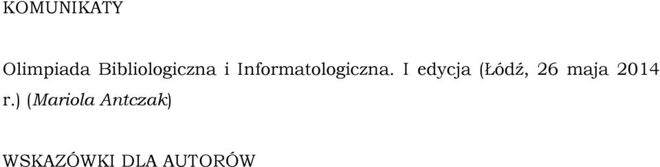 Informatologiczna.