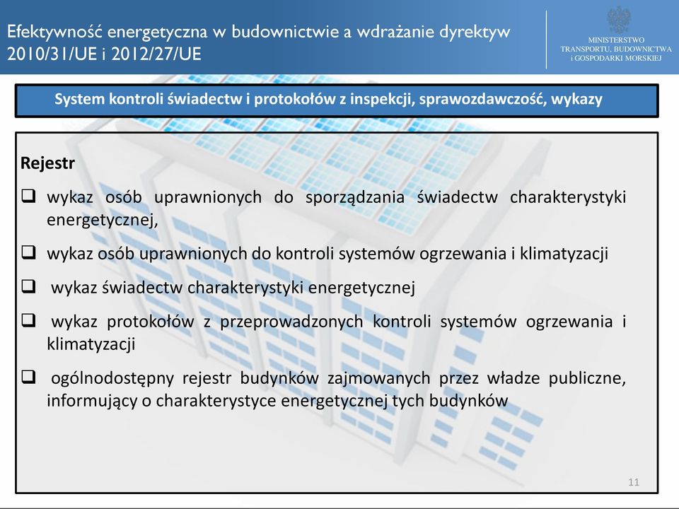 klimatyzacji wykaz świadectw charakterystyki energetycznej wykaz protokołów z przeprowadzonych kontroli systemów