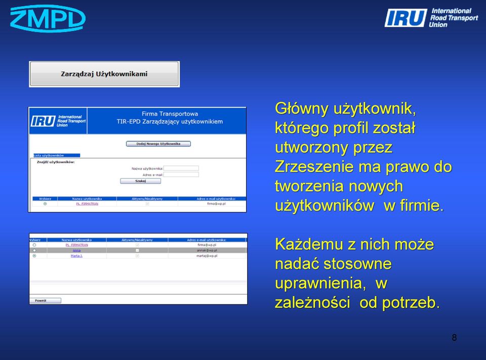 nowych użytkowników w firmie.