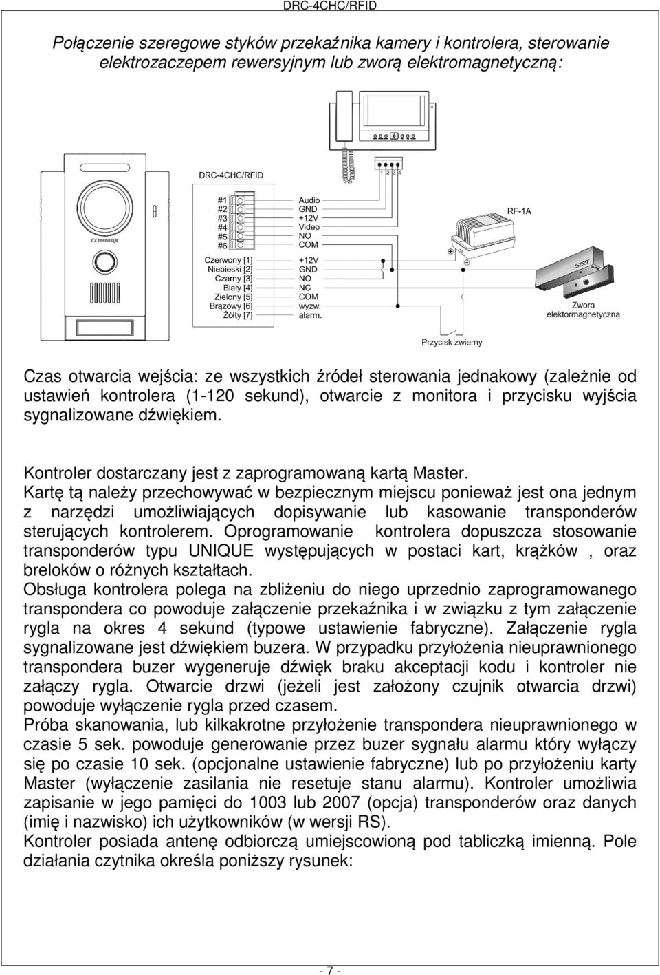 Kartę tą należy przechowywać w bezpiecznym miejscu ponieważ jest ona jednym z narzędzi umożliwiających dopisywanie lub kasowanie transponderów sterujących kontrolerem.