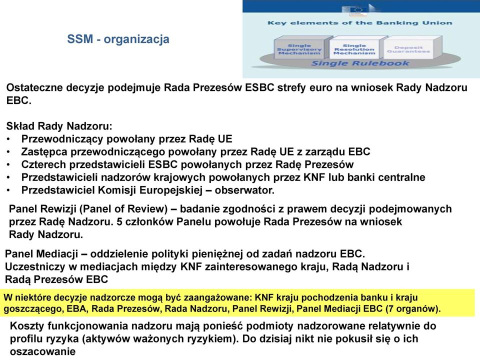 nadzorów krajowych powołanych przez KNF lub banki centralne Przedstawiciel Komisji Europejskiej obserwator.