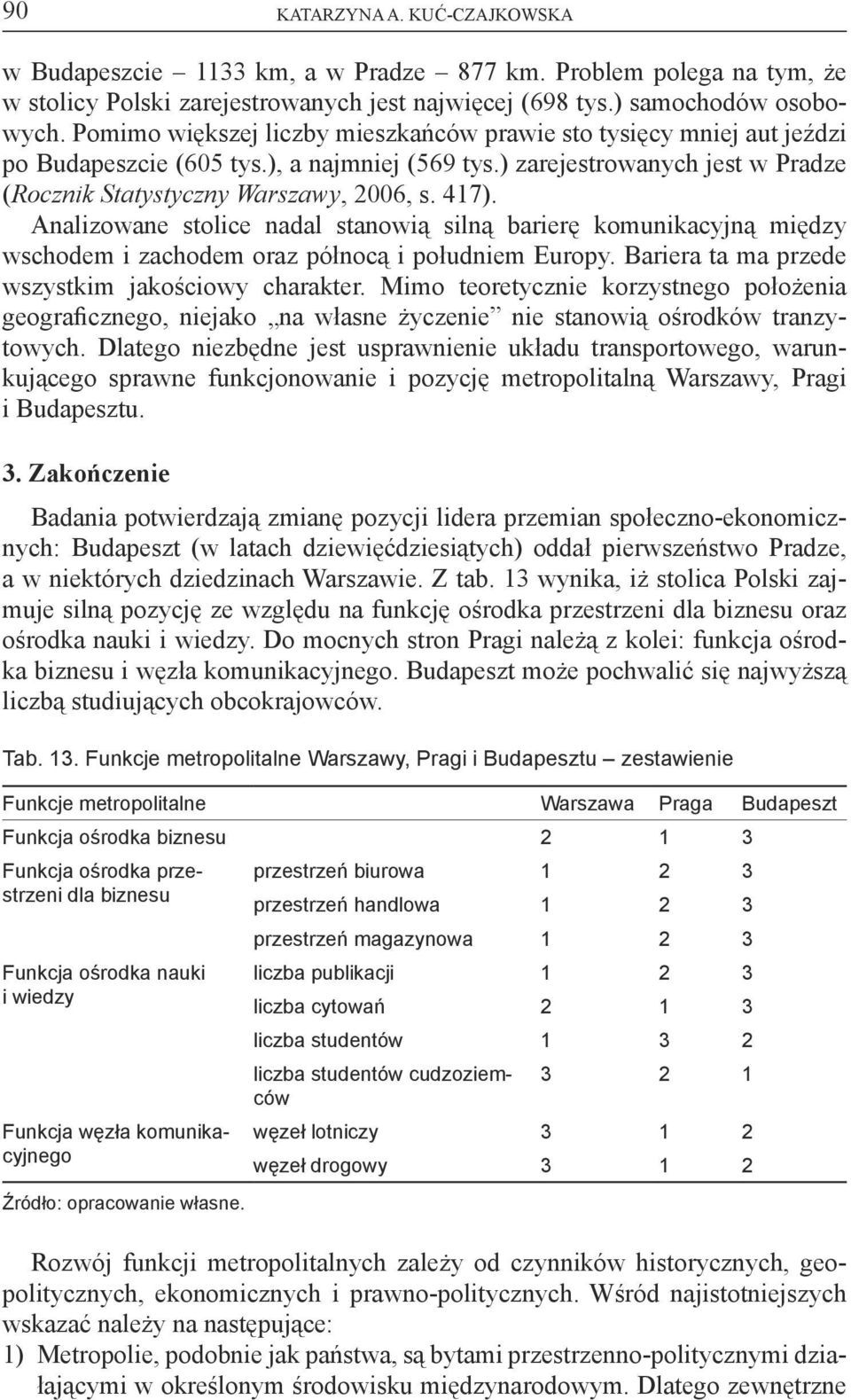 Analizowane stolice nadal stanowią silną barierę komunikacyjną między wschodem i zachodem oraz północą i południem Europy. Bariera ta ma przede wszystkim jakościowy charakter.