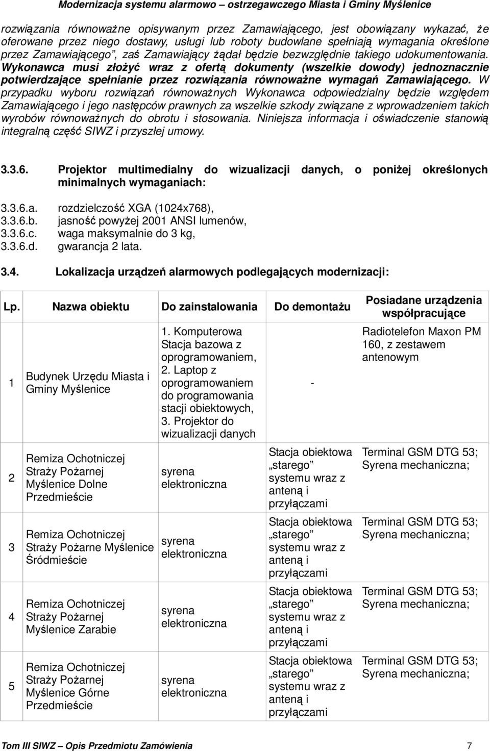 Wykonawca musi złożyć wraz z ofertą dokumenty (wszelkie dowody) jednoznacznie potwierdzające spełnianie przez rozwiązania równoważne wymagań Zamawiającego.