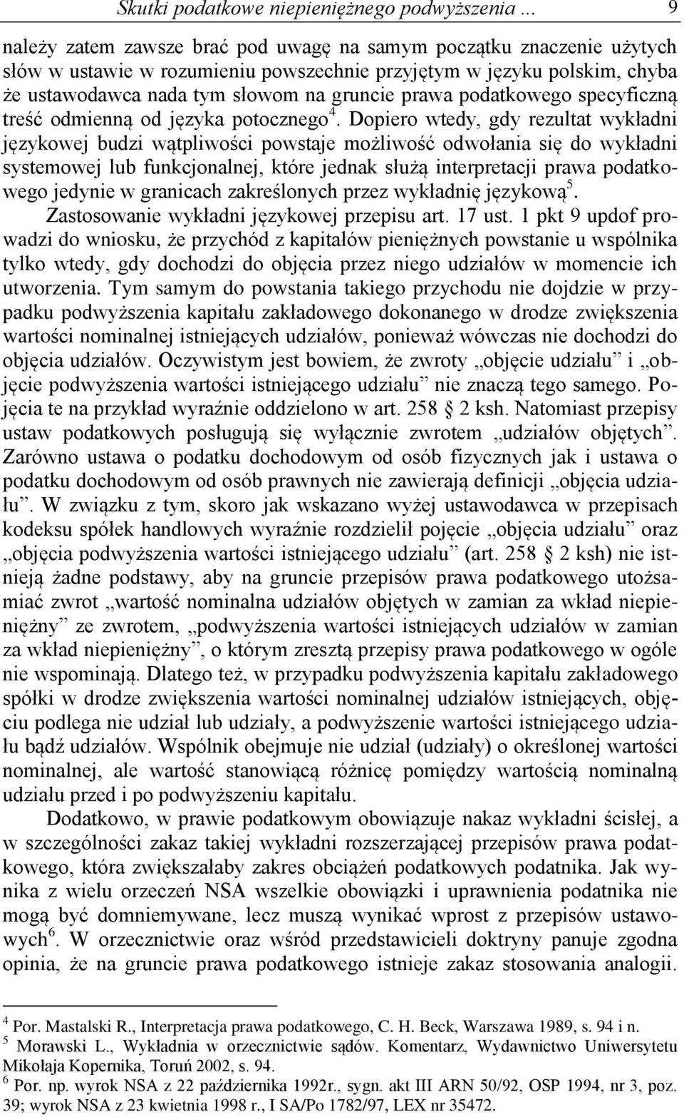 podatkowego specyficzną treść odmienną od języka potocznego 4.