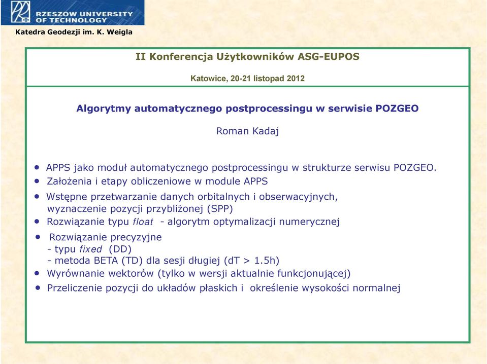 automatycznego postprocessingu w strukturze serwisu POZGEO.