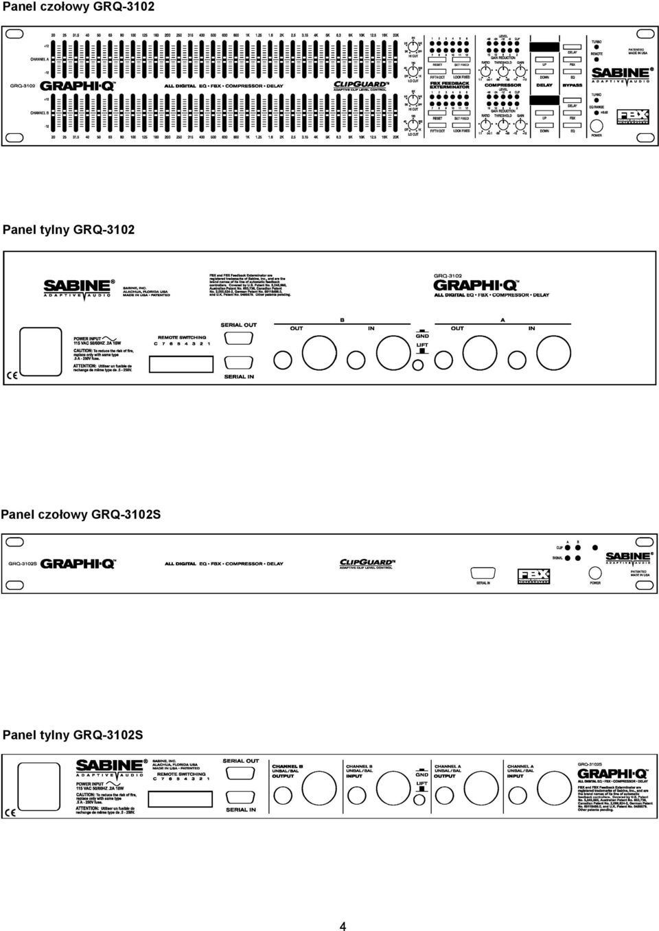 Panel tylny GRQ-3102S