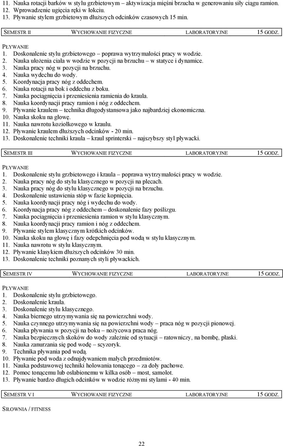 2. Nauka ułożenia ciała w wodzie w pozycji na brzuchu w statyce i dynamice. 3. Nauka pracy nóg w pozycji na brzuchu. 4. Nauka wydechu do wody. 5. Koordynacja pracy nóg z oddechem. 6.