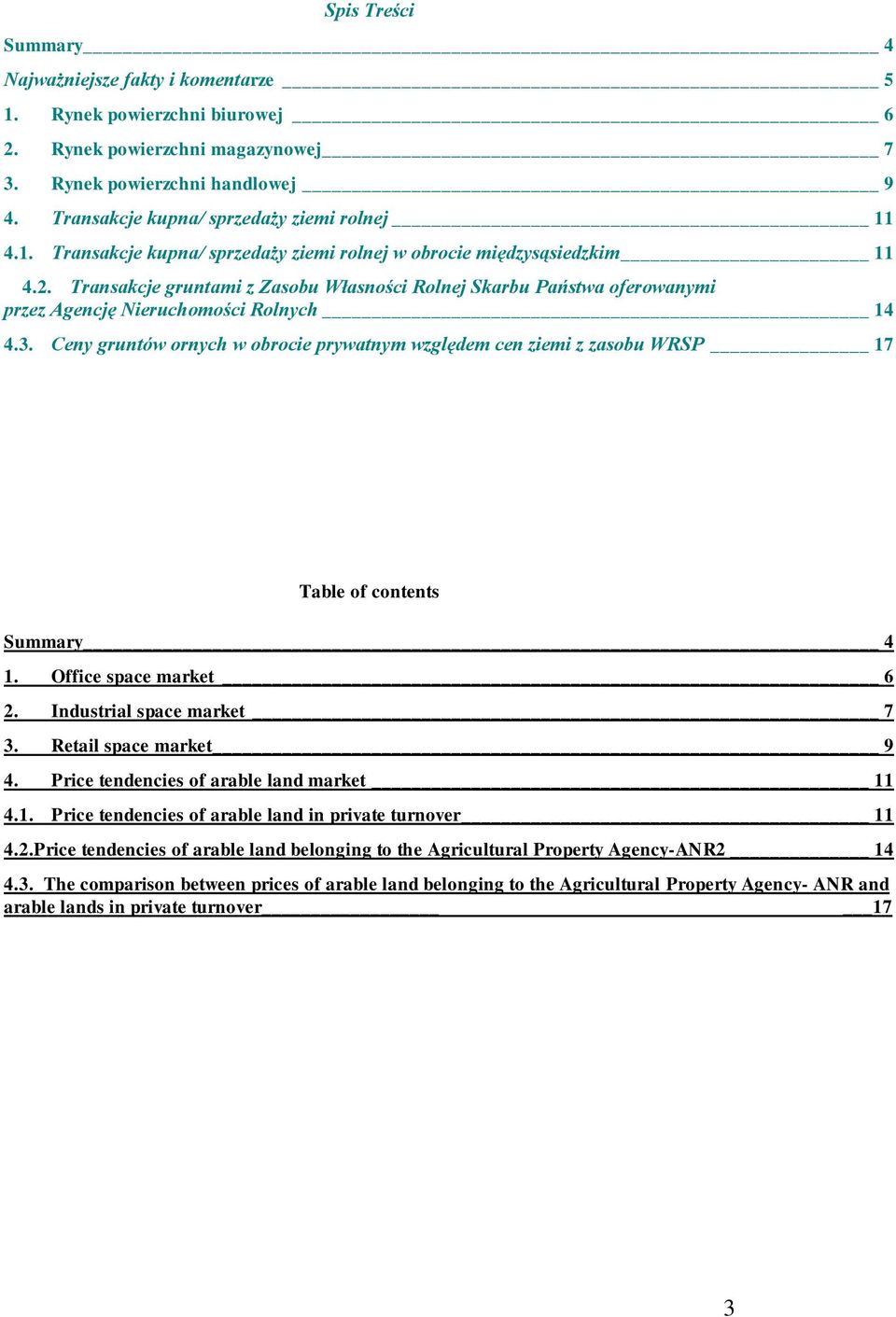 Transakcje gruntami z Zasobu Własności Rolnej Skarbu Państwa oferowanymi przez Agencję Nieruchomości Rolnych 14 4.3.