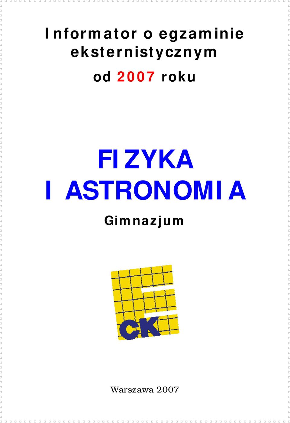 roku FIZYKA I