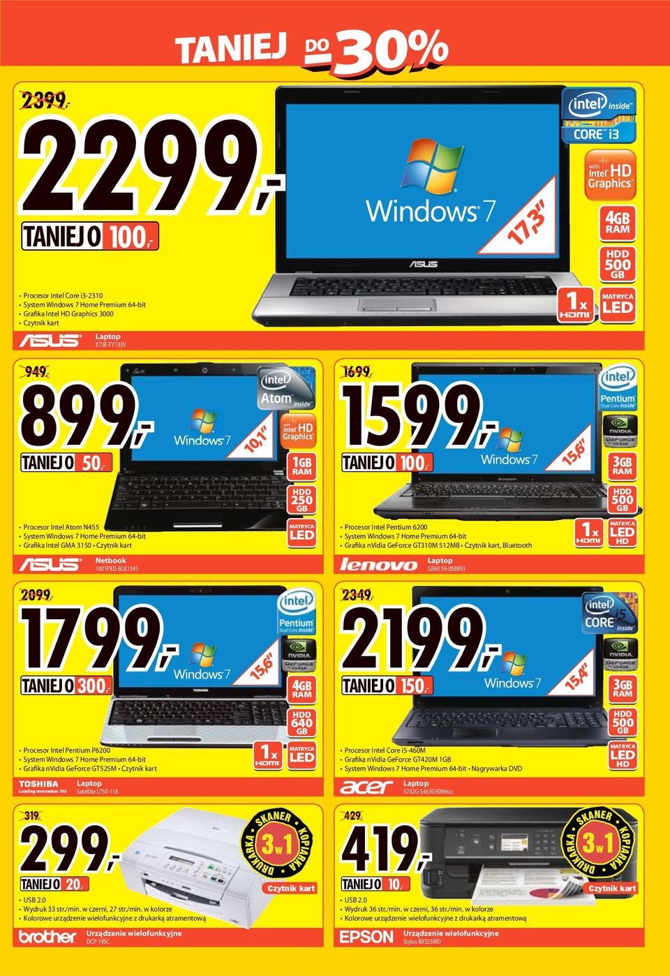 System Windows 7 Home Premium 64-bit Grafika nvidia GeForce GT3M 512MB Czytnik kart, Bluetooth MTRYC LED HD Netbook 01PXD-BLK134S Laptop G5 59-058893 1799, 2099, TNIEJ O 300, 15,6 4GB RM 2199, 2349,