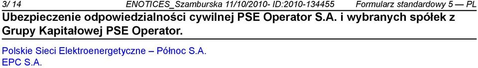 odpowiedzialności cywilnej PSE Operator S.A.