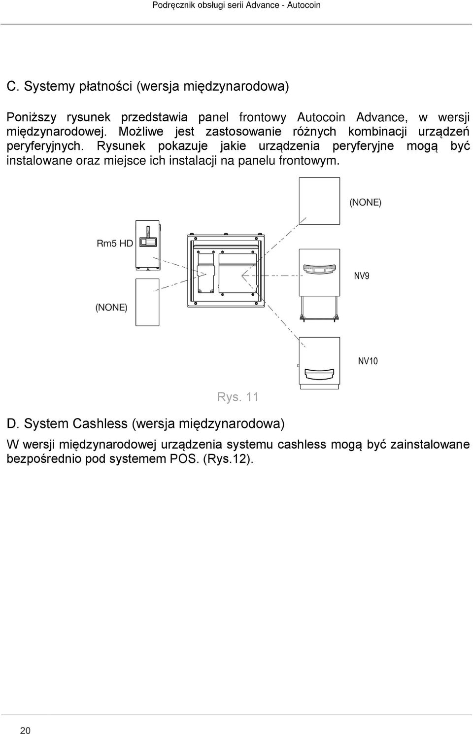 Możliwe jest zastosowanie różnych kombinacji urządzeń peryferyjnych.