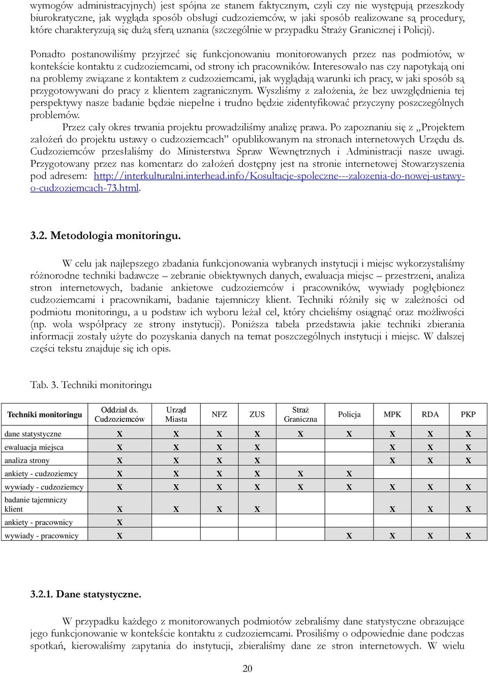 Ponadto postanowiliśmy przyjrzeć się funkcjonowaniu monitorowanych przez nas podmiotów, w kontekście kontaktu z cudzoziemcami, od strony ich pracowników.