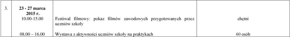 przygotowanych przez uczniów szkoły Wystawa z