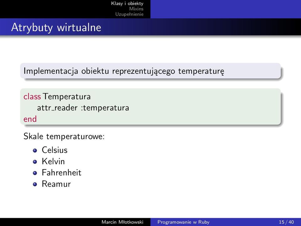 reader :temperatura Skale temperaturowe: Celsius Kelvin