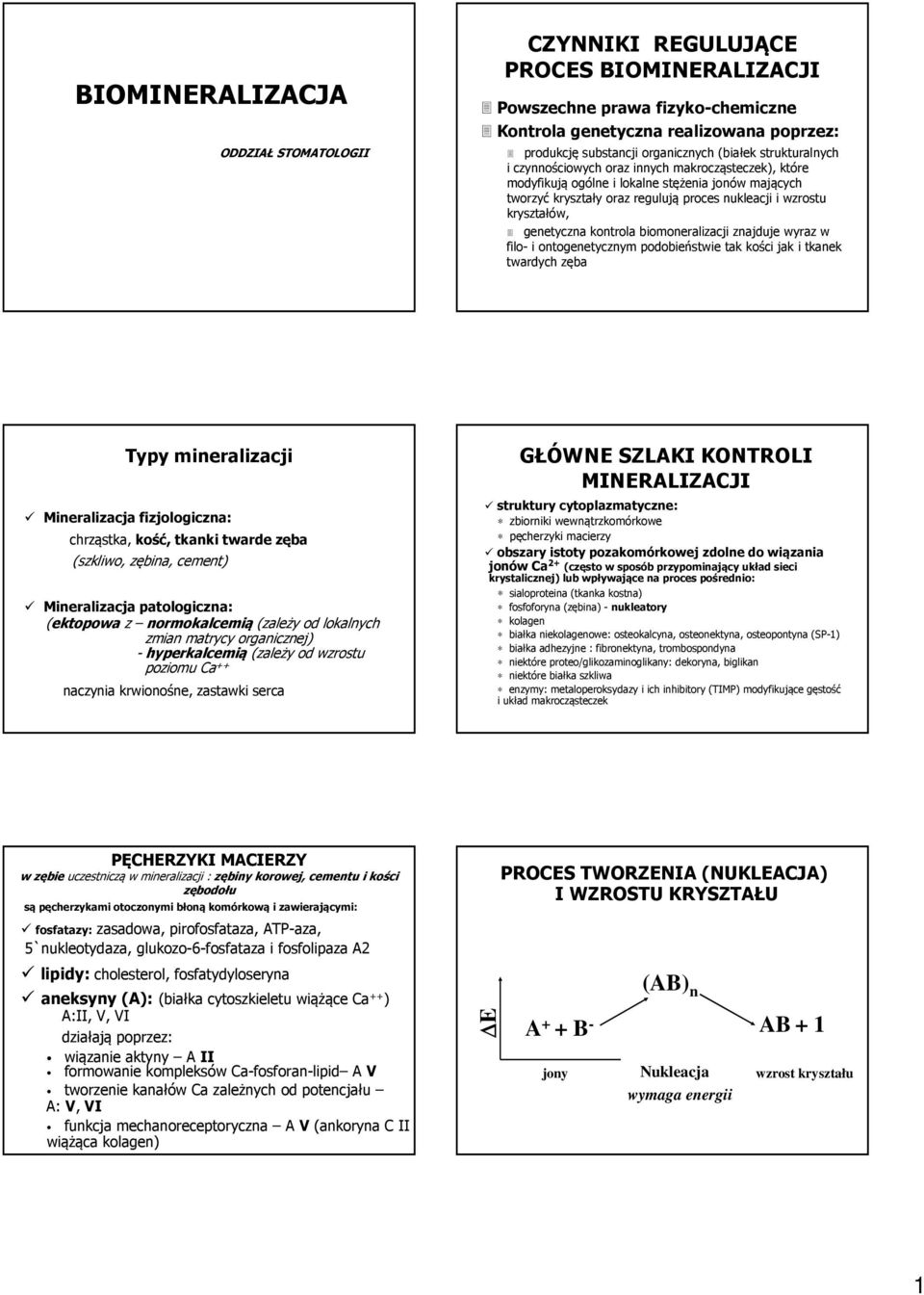 genetyczna kontrola biomoneralizacji znajduje wyraz w filo- i ontogenetycznym podobieństwie tak kości jak i tkanek twardych zęba Typy mineralizacji Mineralizacja fizjologiczna: chrząstka, kość,