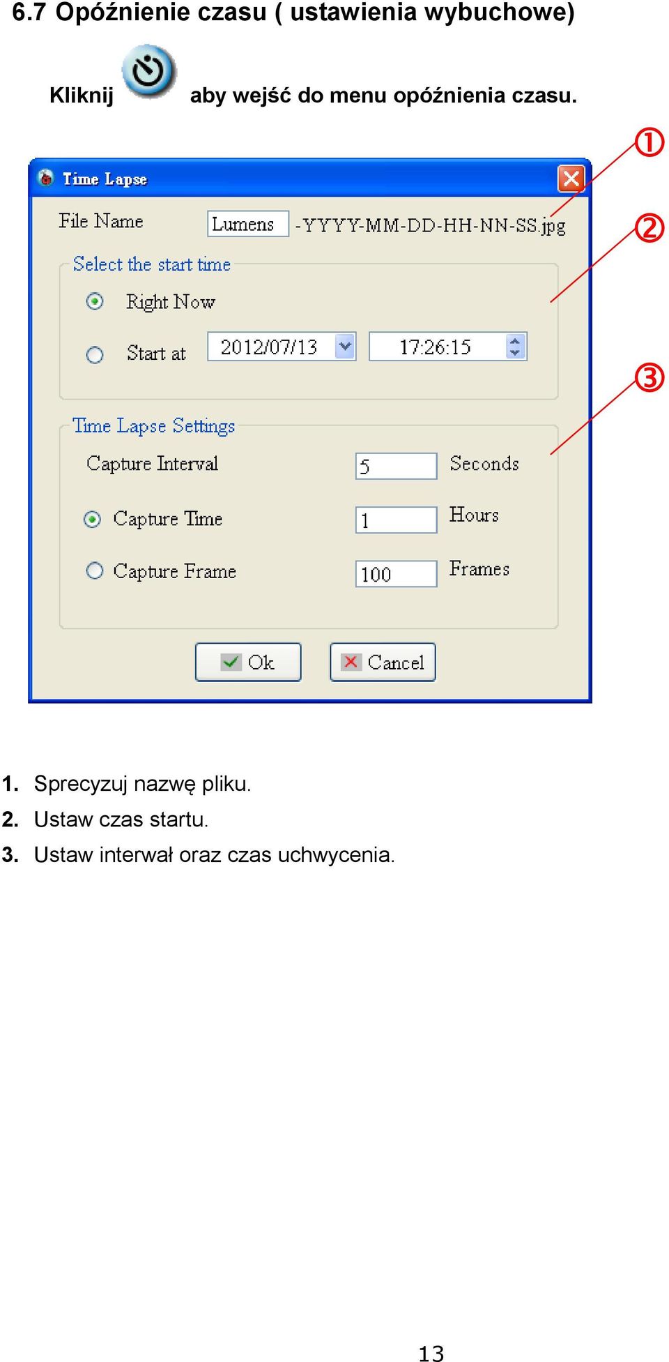 1. Sprecyzuj nazwę pliku. 2.