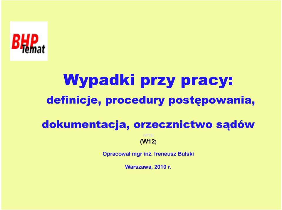 orzecznictwo sądów (W12) (W12)