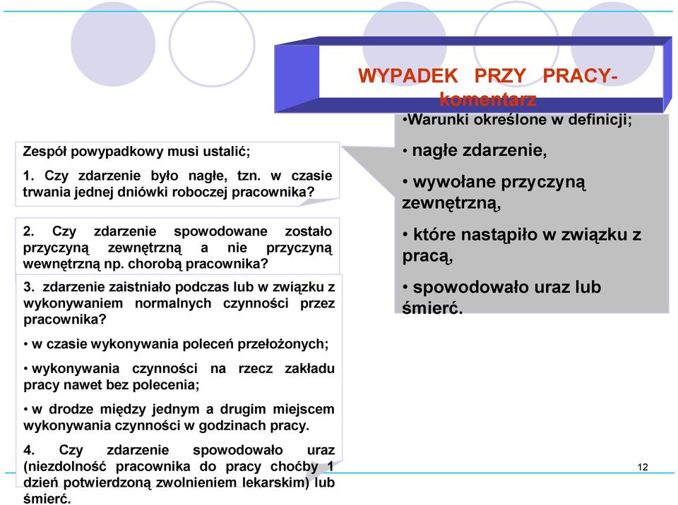 zdarzenie zaistniało podczas lub w związku z wykonywaniem normalnych czynności przez pracownika?