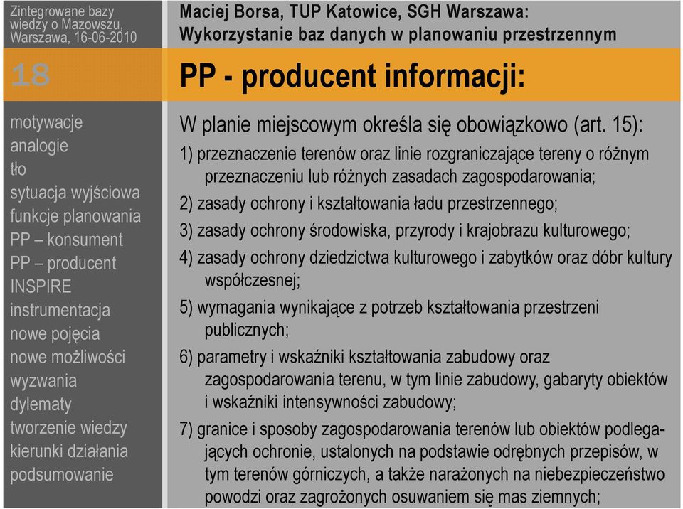 środowiska, przyrody i krajobrazu kulturowego; 4) zasady ochrony dziedzictwa kulturowego i zabytków oraz dóbr kultury współczesnej; 5) wymagania wynikające z potrzeb kształtowania przestrzeni