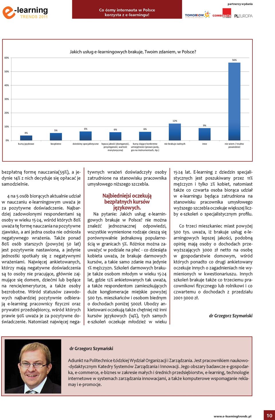 instrumntach itp.) ni brakuj adnych inn ni wim / trudno powid bzpłatną formę nauczania(59%), a jdyni 14% z nich dcyduj się opłacać j samodzilni.