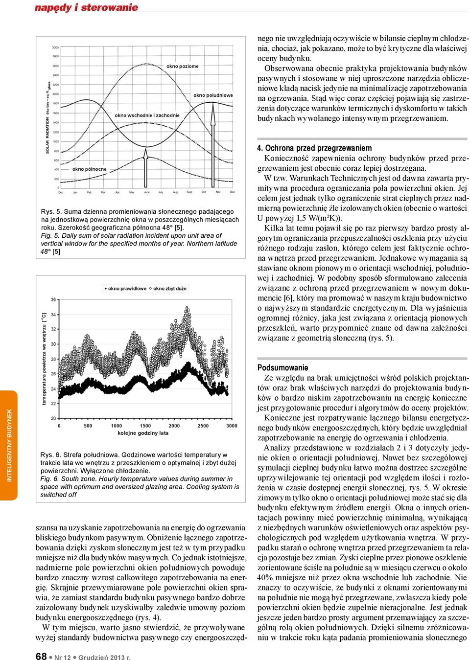 Stąd więc coraz częściej pojawiają się zastrzeżenia dotyczące warunków termicznych i dyskomfortu w takich budynkach wywołanego intensywnym przegrzewaniem. Rys. 5.