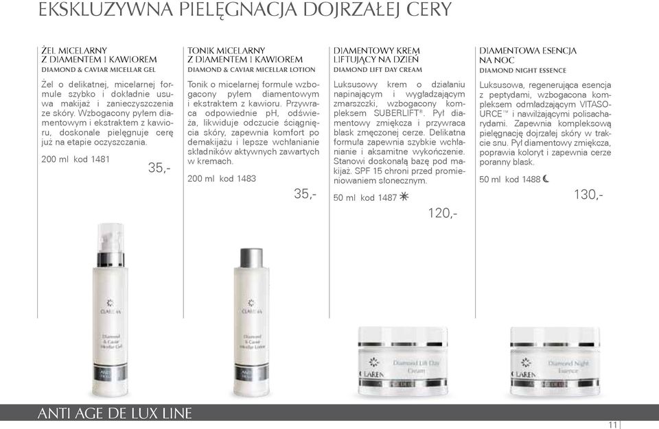 TONIK MICELARNY Z DIAMENTEM I KAWIOREM DIAMOND & caviar MICELLAR LOTION Tonik o micelarnej formule wzbogacony pyłem diamentowym i ekstraktem z kawioru.