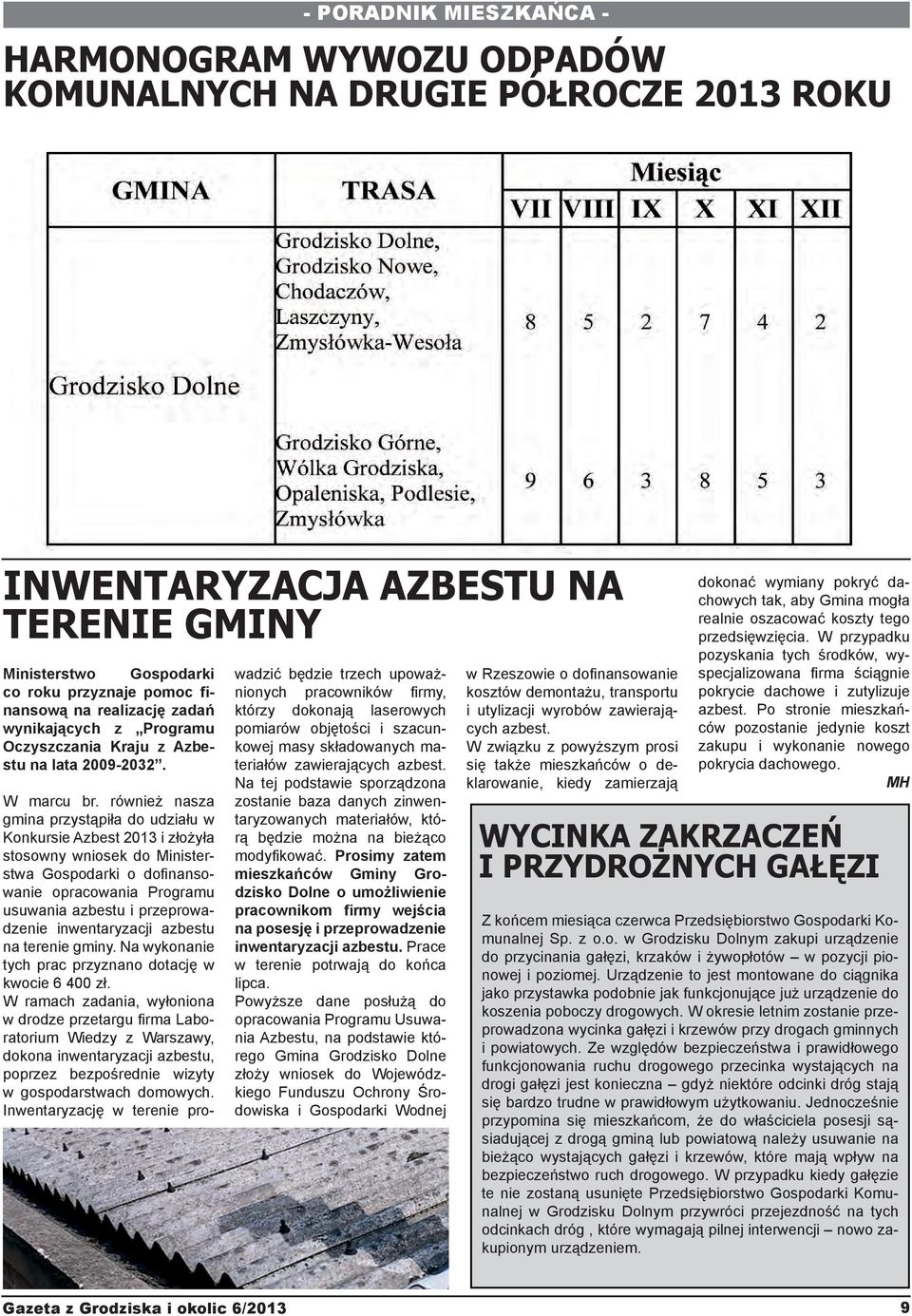 również nasza gmina przystąpiła do udziału w Konkursie Azbest 2013 i złożyła stosowny wniosek do Ministerstwa Gospodarki o dofinansowanie opracowania Programu usuwania azbestu i przeprowadzenie