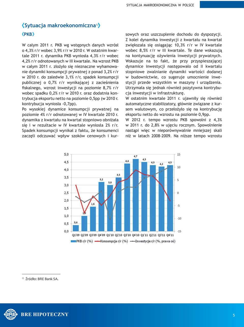 do zaledwie 3,1% r/r, spadek konsumpcji publicznej o,7% r/r wynikającej z zacieśnienia fiskalnego, wzrost inwestycji na poziomie 8,7% r/r wobec spadku,2% r/r w 21 r.