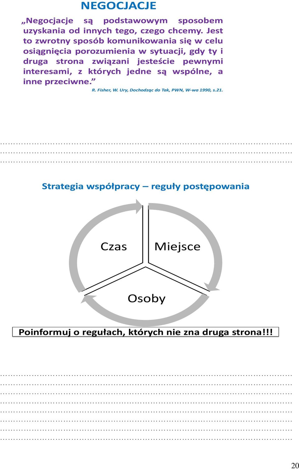 związani jesteście pewnymi interesami, z których jedne są wspólne, a inne przeciwne. R. Fisher, W.