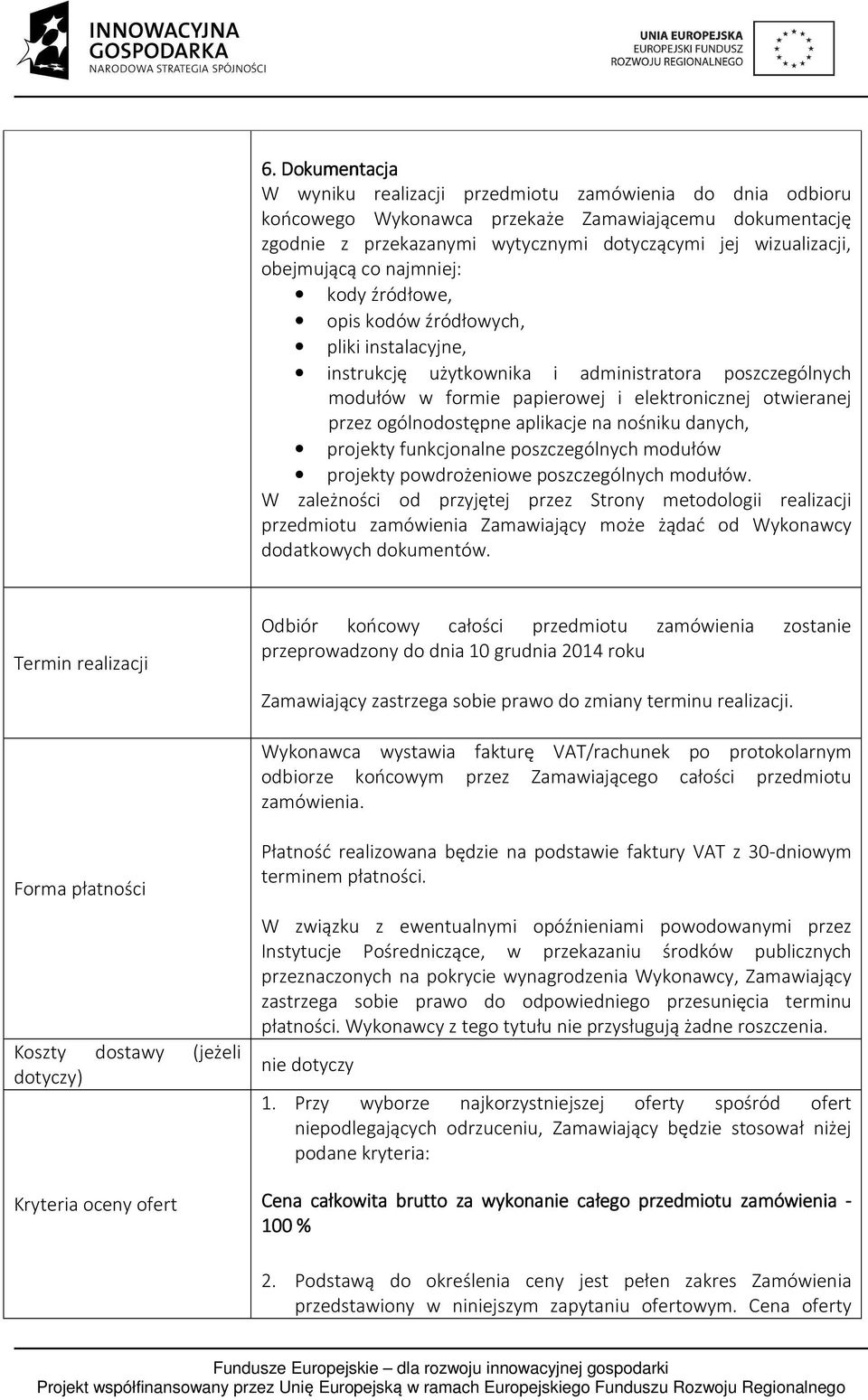 ogólnodostępne aplikacje na nośniku danych, projekty funkcjonalne poszczególnych modułów projekty powdrożeniowe poszczególnych modułów.