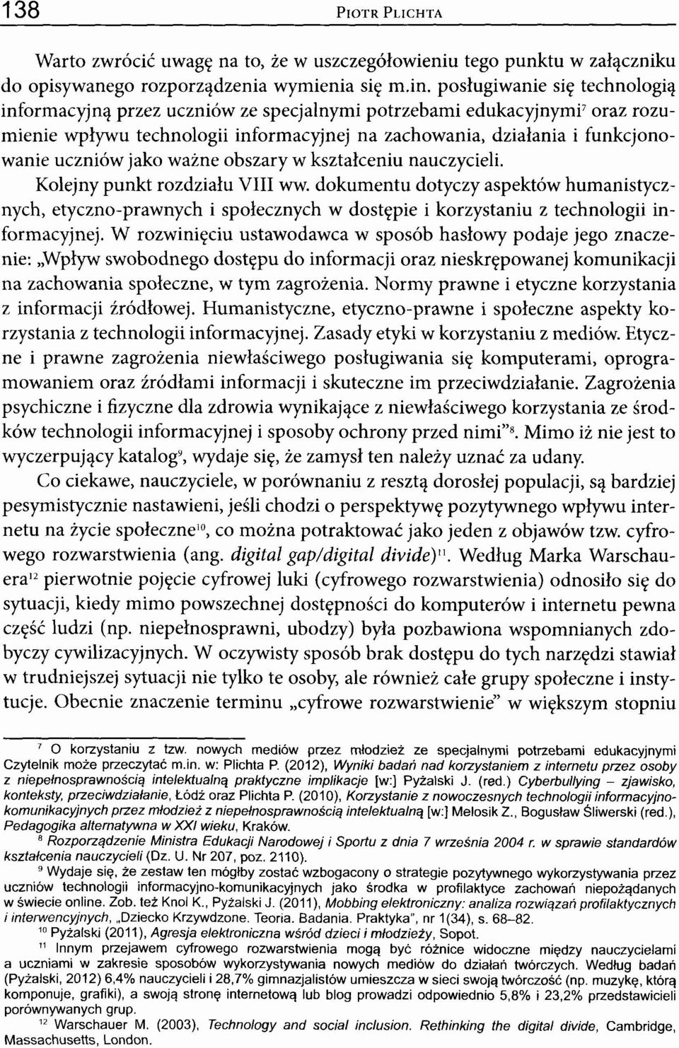 ważne obszary w kształceniu nauczycieli. Kolejny punkt rozdziału VIII ww.