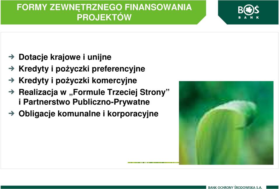 poŝyczki komercyjne Realizacja w Formule Trzeciej Strony i