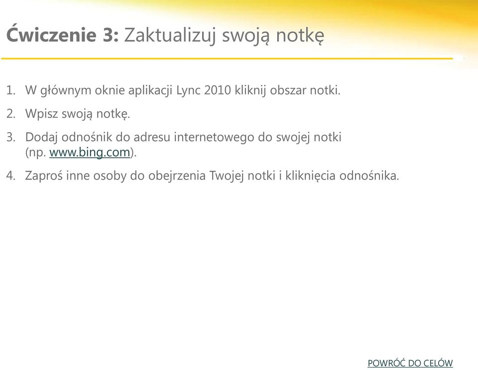 3. Dodaj odnośnik do adresu internetowego do swojej notki (np. www.