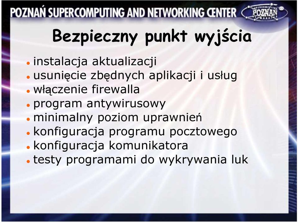 antywirusowy minimalny poziom uprawnień konfiguracja programu