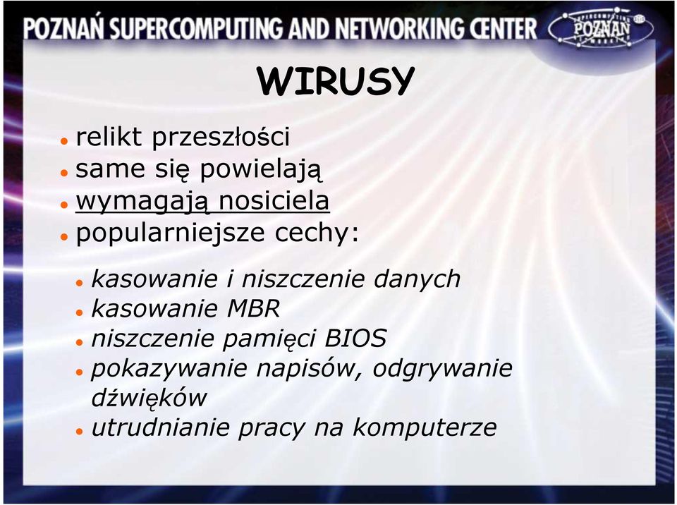 danych kasowanie MBR niszczenie pamięci BIOS pokazywanie