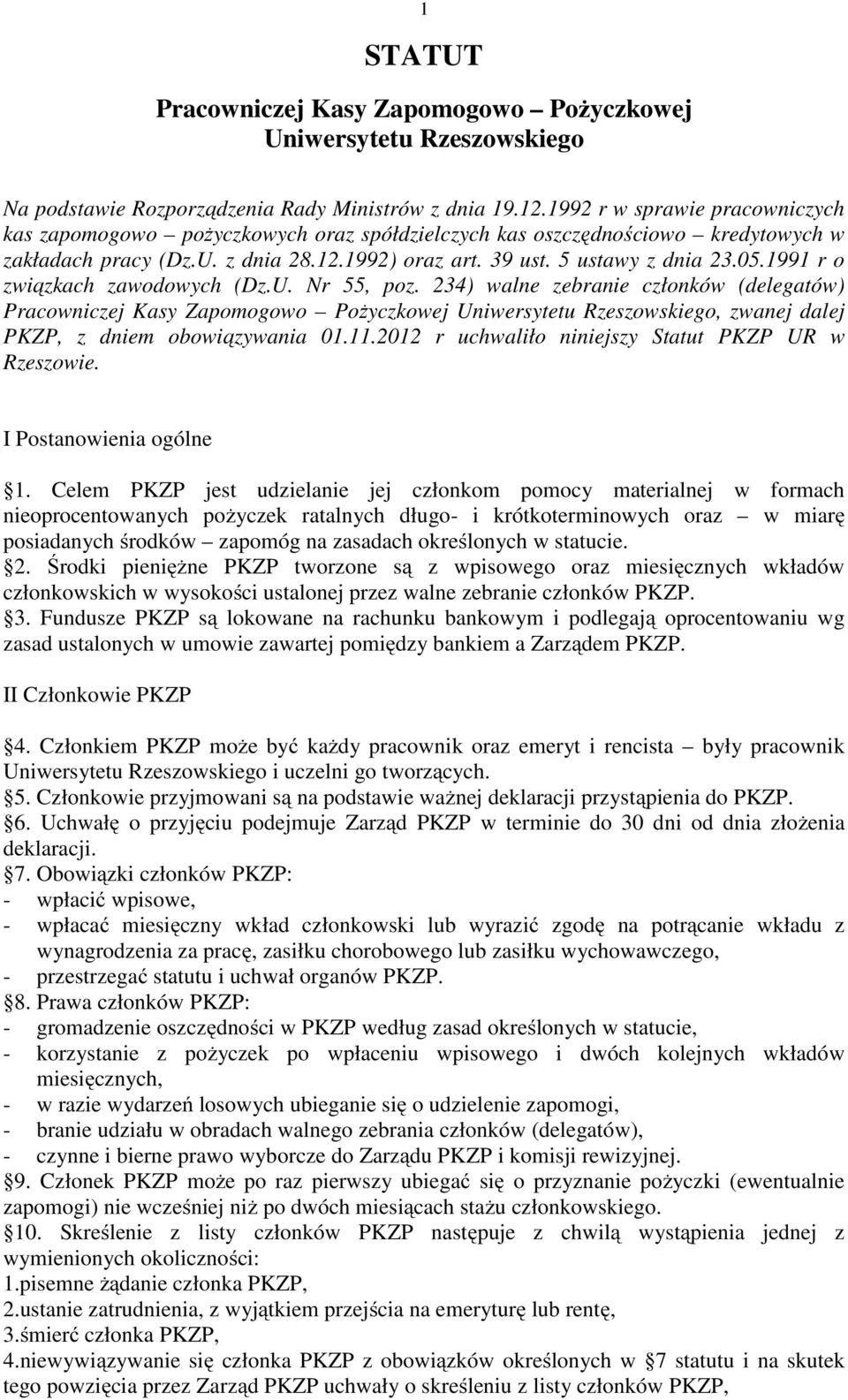 1991 r o związkach zawodowych (Dz.U. Nr 55, poz.