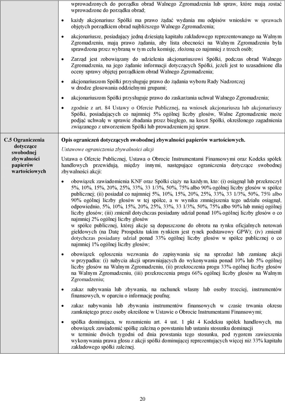 obecności na Walnym Zgromadzeniu była sprawdzona przez wybraną w tym celu komisję, złożoną co najmniej z trzech osób; Zarząd jest zobowiązany do udzielenia akcjonariuszowi Spółki, podczas obrad