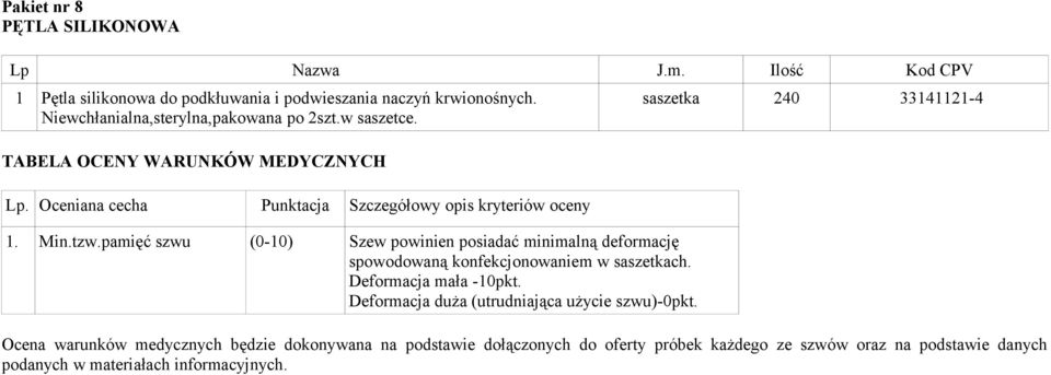 Niewchłanialna,sterylna,pakowana po 2szt.w saszetce. 1. Min.tzw.