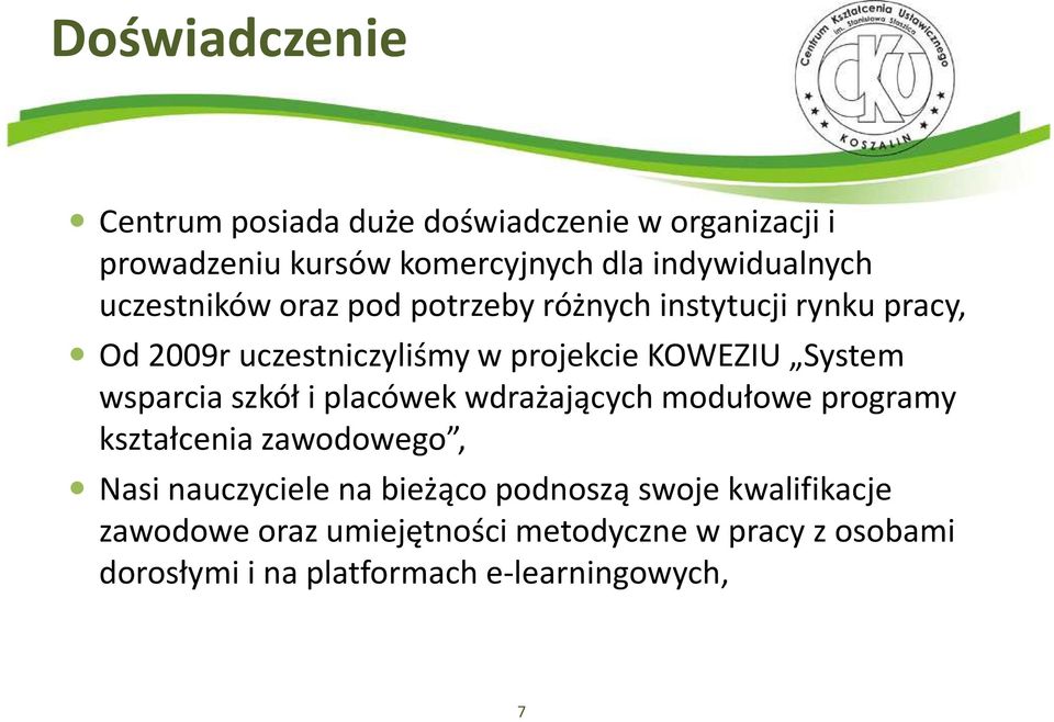 wsparcia szkół i placówek wdrażających modułowe programy kształcenia zawodowego, Nasi nauczyciele na bieżąco podnoszą