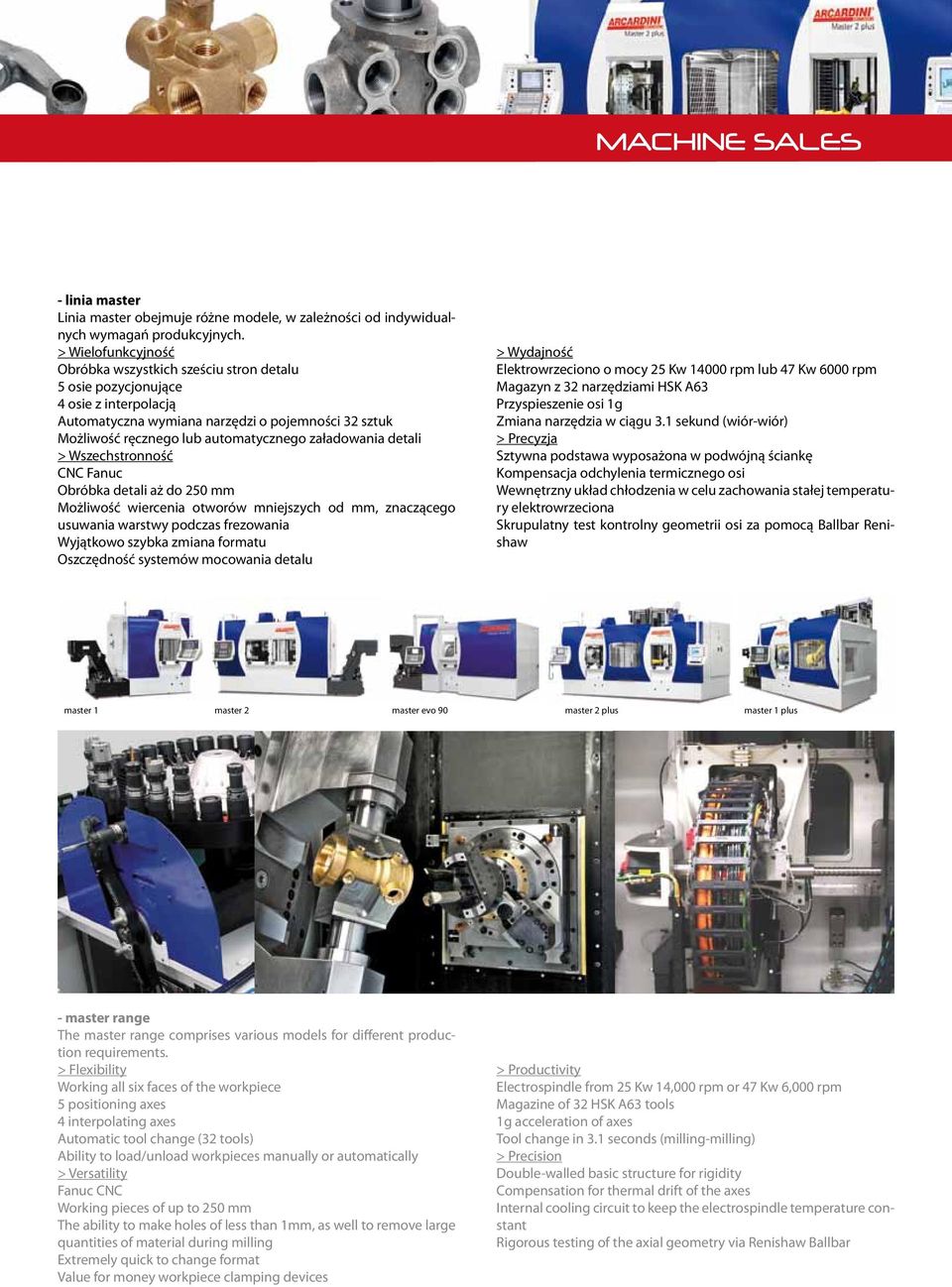 załadowania detali > Wszechstronność CNC Fanuc Obróbka detali aż do 250 mm Możliwość wiercenia otworów mniejszych od mm, znaczącego usuwania warstwy podczas frezowania Wyjątkowo szybka zmiana formatu