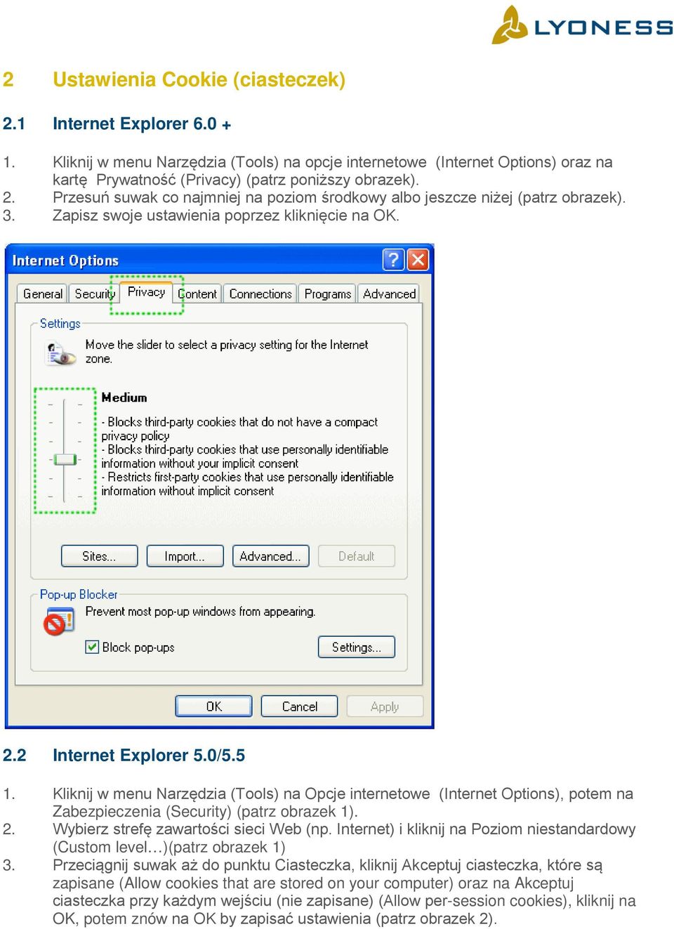 Kliknij w menu Narzędzia (Tools) na Opcje internetowe (Internet Options), potem na Zabezpieczenia (Security) (patrz obrazek 1). 2. Wybierz strefę zawartości sieci Web (np.