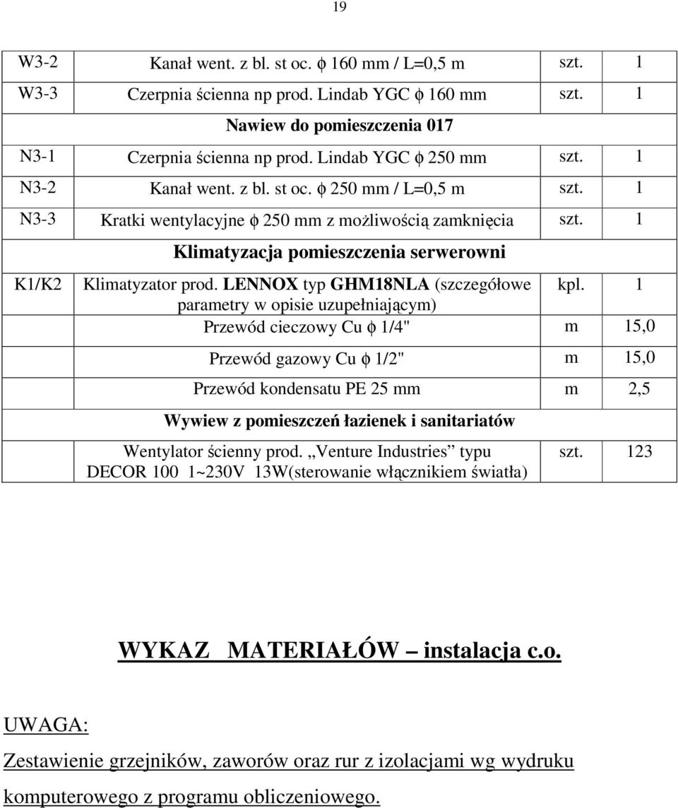 LENNOX typ GHM18NLA (szczegółowe kpl.