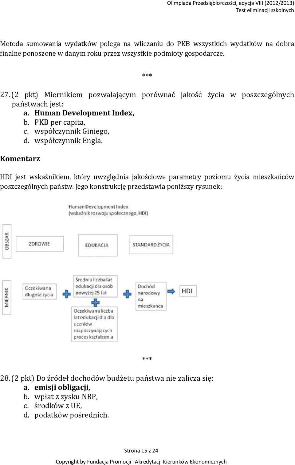 współczynnik Engla. HDI jest wskaźnikiem, który uwzględnia jakościowe parametry poziomu życia mieszkańców poszczególnych państw.