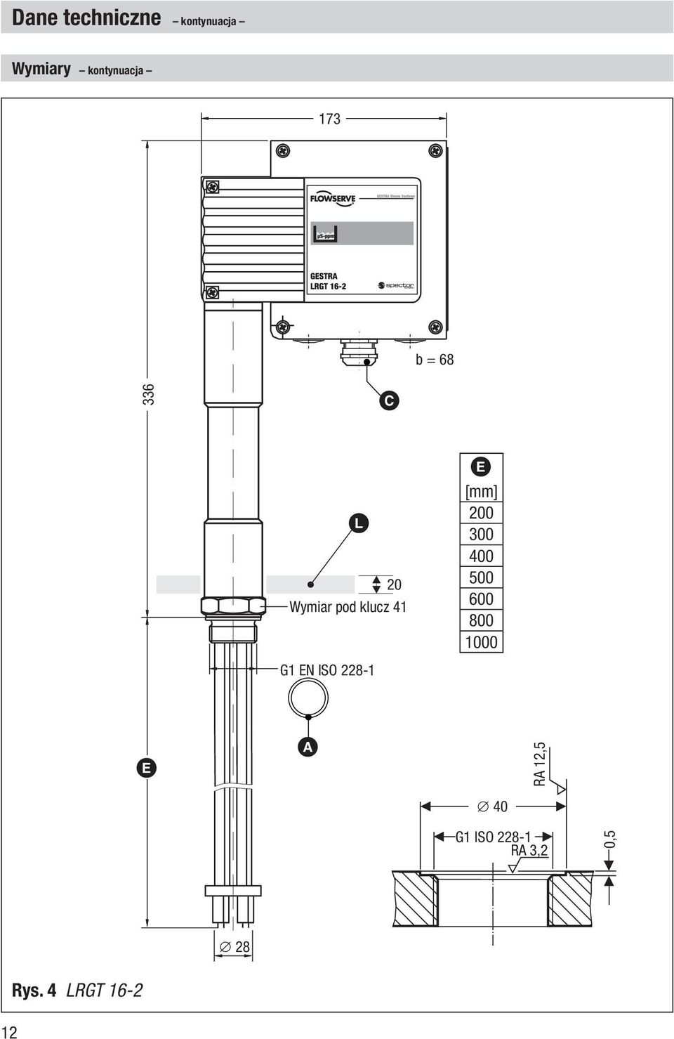 228-1 E [mm] 200 300 400 500 600 800 1000 E E A RA