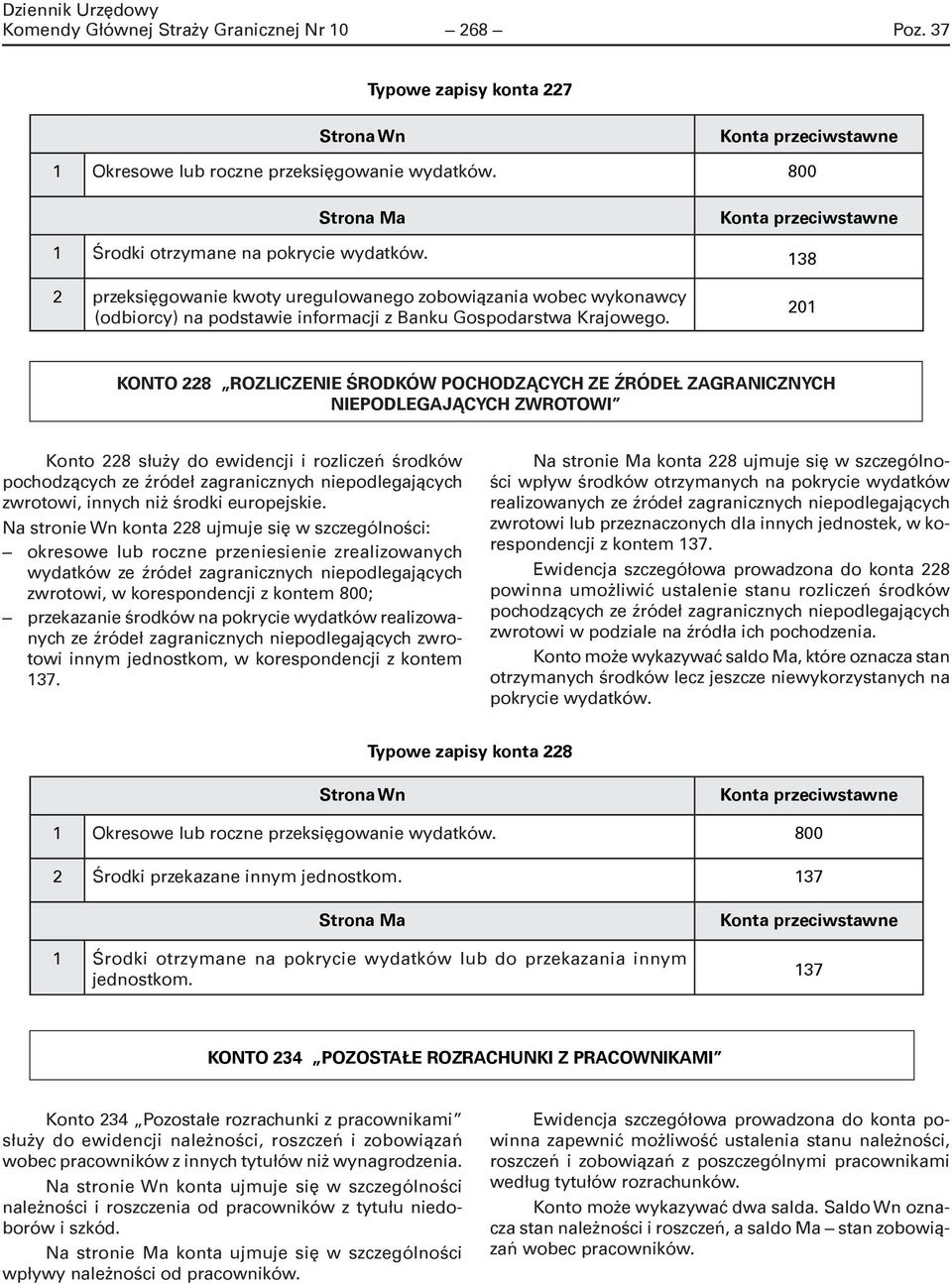 201 KONTO 228 ROZLICZENIE ŚRODKÓW POCHODZĄCYCH ZE ŹRÓDEŁ ZAGRANICZNYCH NIEPODLEGAJĄCYCH ZWROTOWI Konto 228 służy do ewidencji i rozliczeń środków pochodzących ze źródeł zagranicznych niepodlegających