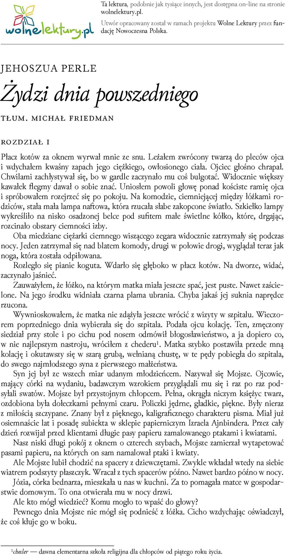 Ojciec głośno chrapał. Chwilami zachłystywał się, bo w gardle zaczynało mu coś bulgotać. Widocznie większy kawałek flegmy dawał o sobie znać.