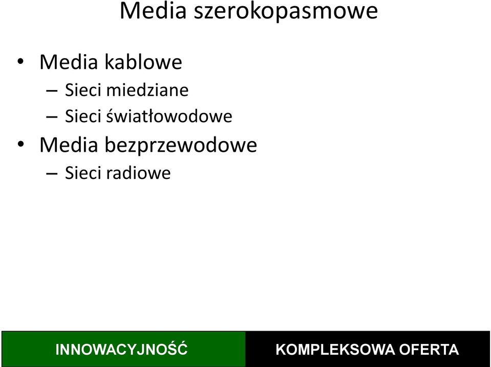 światłowodowe Media bezprzewodowe