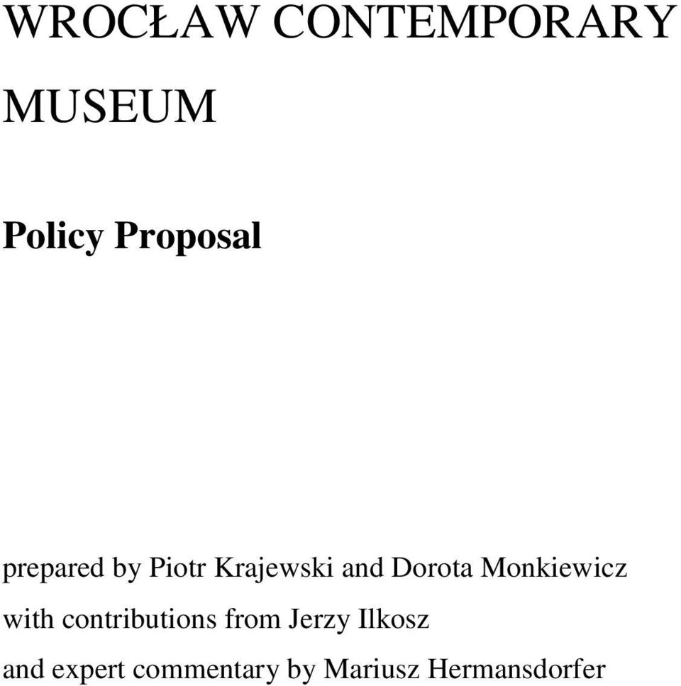 Monkiewicz with contributions from Jerzy
